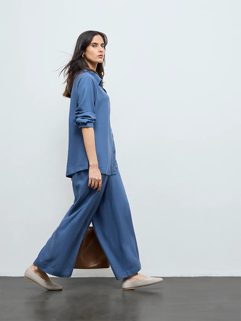 Zuba Indigo Solid Palazzos - Image 2