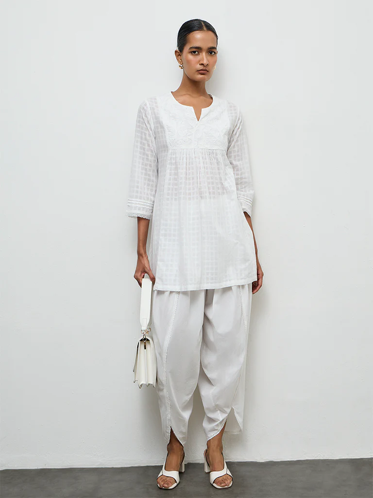 Zuba Ivory Cotton Dhoti Pants - Image 2