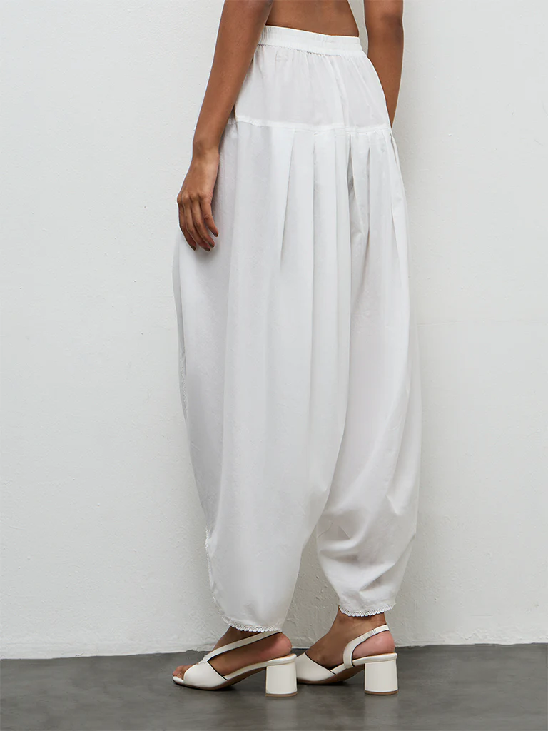 Zuba Ivory Cotton Dhoti Pants - Image 4