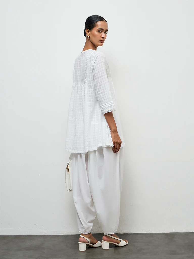 Zuba Ivory Embroidered Cotton Tunic - Image 4