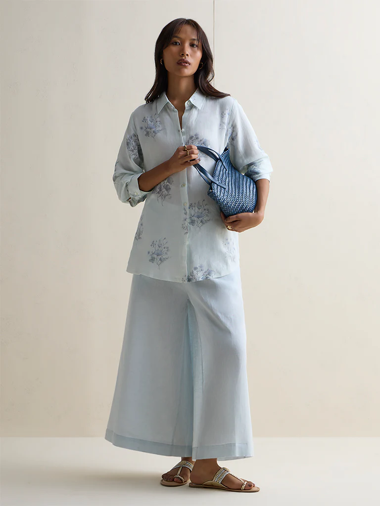 Zuba Light Blue Floral Printed Tunic - Image 2