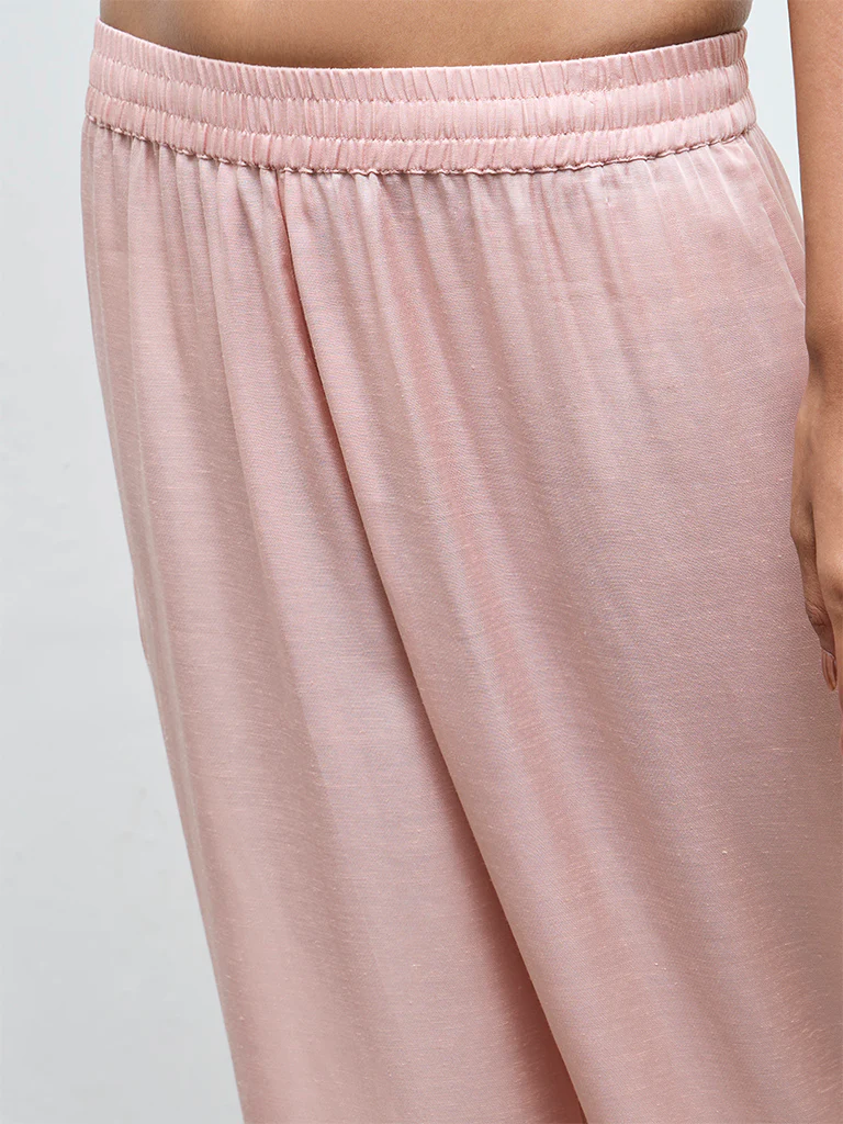 Zuba Pink Solid Pants - Image 3
