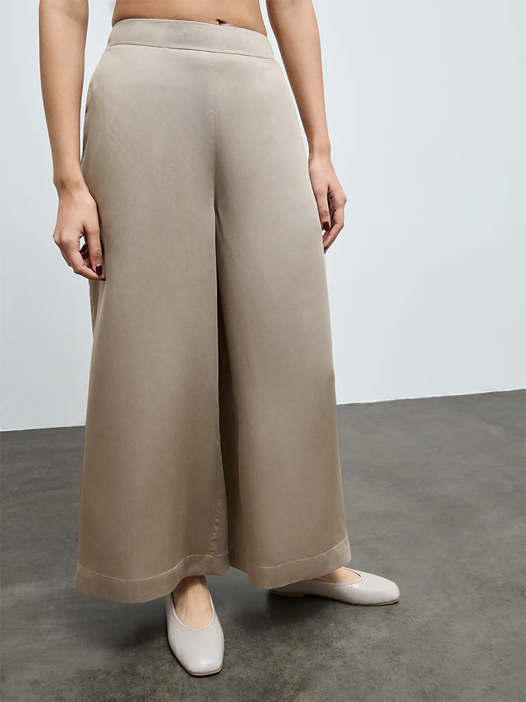 Zuba Taupe Solid Pants